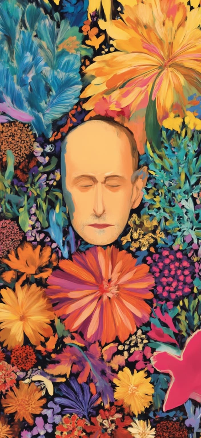 colorful_illustration, Create a captivating image of Steve Jobs, illustrated in a vibrant and colorful style that embodies a playful and dynamic, hand-drawn feel. His iconic figure is the focal point, composed with a palette that layers translucent colors to evoke an "inner light" and remarkable luminosity. His traditional attire is rendered with intricate details, showcasing textures that suggest depth and history, embedded within each fabric fold. His facial features are expertly painted to convey wisdom and resilience, encapsulating the spirit and cultural essence of Steve Jobs.
The background is a masterpiece of its own, decorated with organic shapes and scattered decorative elements. Various leaves and floral motifs are arranged harmoniously across the canvas, adding a natural, free-flowing quality to the design. This luxurious, lavish style is intricately composed, blending bold organic shapes with delicate details. Scattered ornamental elements such as dots, swirls, and abstract motifs contribute to the visual richness.
The image employs a luxurious layering of colors and patterns, creating a sense of depth and movement. The colors melt and fuse together, with boundaries between shapes purposefully blurred. Upon close inspection, the paint appears to drip or run in unconventional directions, crafting a richly varied surface. These techniques generate floating zones of color that hover weightlessly across the digital canvas. The softened edges of rectangles and shapes meld together from a distance, forming a harmonious image that invites viewers to focus and admire its luminous complexity.
The organic shapes and radial floral patterns exude a harmonious, hand-drawn feel, reminiscent of Scandinavian folk art and mid-century botanical prints. The image is centered on the canvas, ensuring a crisp, clean look that is ideal for transforming into a stunning digital wallpaper. This unique blend of tradition and modern artistry is ready to grace any screen, providing an extraordinary visual experience.