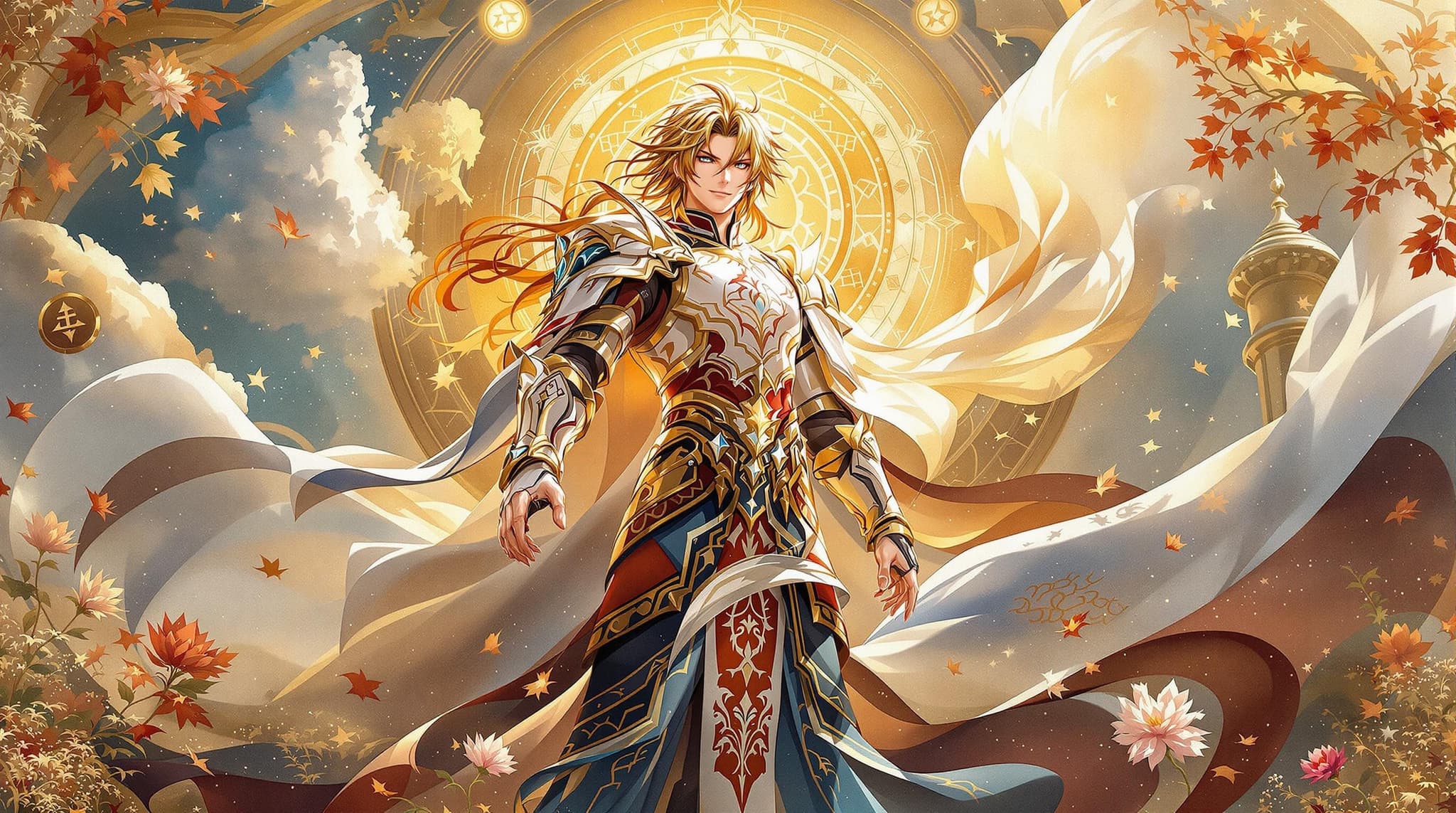 , ('Create a captivating painting that brings to life the theme "anime to be hero x wallpaper." At the heart of this artwork, depict a heroic anime character, standing triumphantly against a backdrop that merges fantasy and reality. The character is adorned in intricately detailed armor, reflecting both strength and elegance, with a flowing cape that dances in the wind. Surrounding the hero, incorporate elements of nature interwoven with mystical symbols, adding depth and intrigue to the scene.\n\nEmbrace the grandeur of classical style to influence the composition and technique of the painting. Use rich, warm colors and dramatic lighting to evoke the timeless beauty and majesty reminiscent of works by master artists. The hero\'s expression should convey determination and inspiration, inviting the viewer into a world where courage and valor reign supreme.\n\nEnsure that the composition is centered and balanced, with harmonious proportions and meticulous detailing, to create a crisp and clean aesthetic perfect for decor. The result is an exquisite piece of art that transforms any space into a realm of adventure and imagination.',)