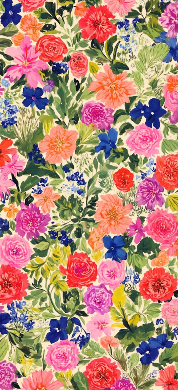 colorful_illustration, Enriched prompt: A vibrant and colorful illustration unfolds, capturing the essence of old-world fabric as it blossoms with roses and violets entwined amidst lush greens. These florals are painted in a style that exudes a hand-drawn feel, with a dynamic and playful energy. The background is a delicate tapestry of organic shapes, adorned with scattered decorative elements—swirls, dots, and abstract motifs that dance gracefully across the canvas. In the corners, a stylized fox, hedgehog, or fawn adds a subtle yet artistic touch, their forms cleverly woven into the lush design. The composition is a lavish, decorative symphony, where intricate details blend seamlessly with bold organic shapes, evoking the intricate beauty of Scandinavian folk art and mid-century botanical prints. The luxurious layering of colors and patterns creates an enchanting sense of depth and movement, making it perfect for a digital wallpaper, with its clean, centered arrangement ensuring a crisp, print-ready look.
