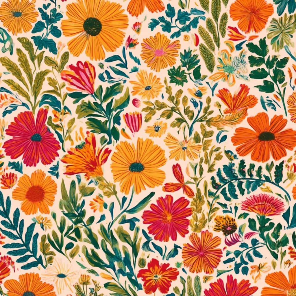 colorful_illustration, Enriched prompt: Imagine a captivating vintage botanical drawing of herbs, rendered in a vibrant and colorful illustration that embodies a playful, dynamic, and hand-drawn feel. This artwork is teeming with life, showcasing a glorious array of herbs in meticulous detail. The background bursts with organic shapes, each shape gracefully flowing into the next, interspersed with various scattered decorative elements that breathe life into the canvas.
The composition is rich and intricate, blending bold organic shapes with delicate details. Dots, swirls, and abstract motifs dance across the artwork, adding a lavish, decorative touch. The luxurious layering of colors creates a profound sense of depth and movement, inviting the viewer to explore every inch of the canvas.
The radial floral patterns are artfully arranged to echo the harmonious, hand-drawn aesthetic reminiscent of Scandinavian folk art and mid-century botanical prints. Every herb is a testimony to nature's splendor, meticulously arranged to form a pattern that is both natural and free-flowing, perfectly suited for a striking piece of wall art. As you gaze upon this masterpiece, you will feel the gentle embrace of nature's artistry, ideal for elevating any space it adorns.