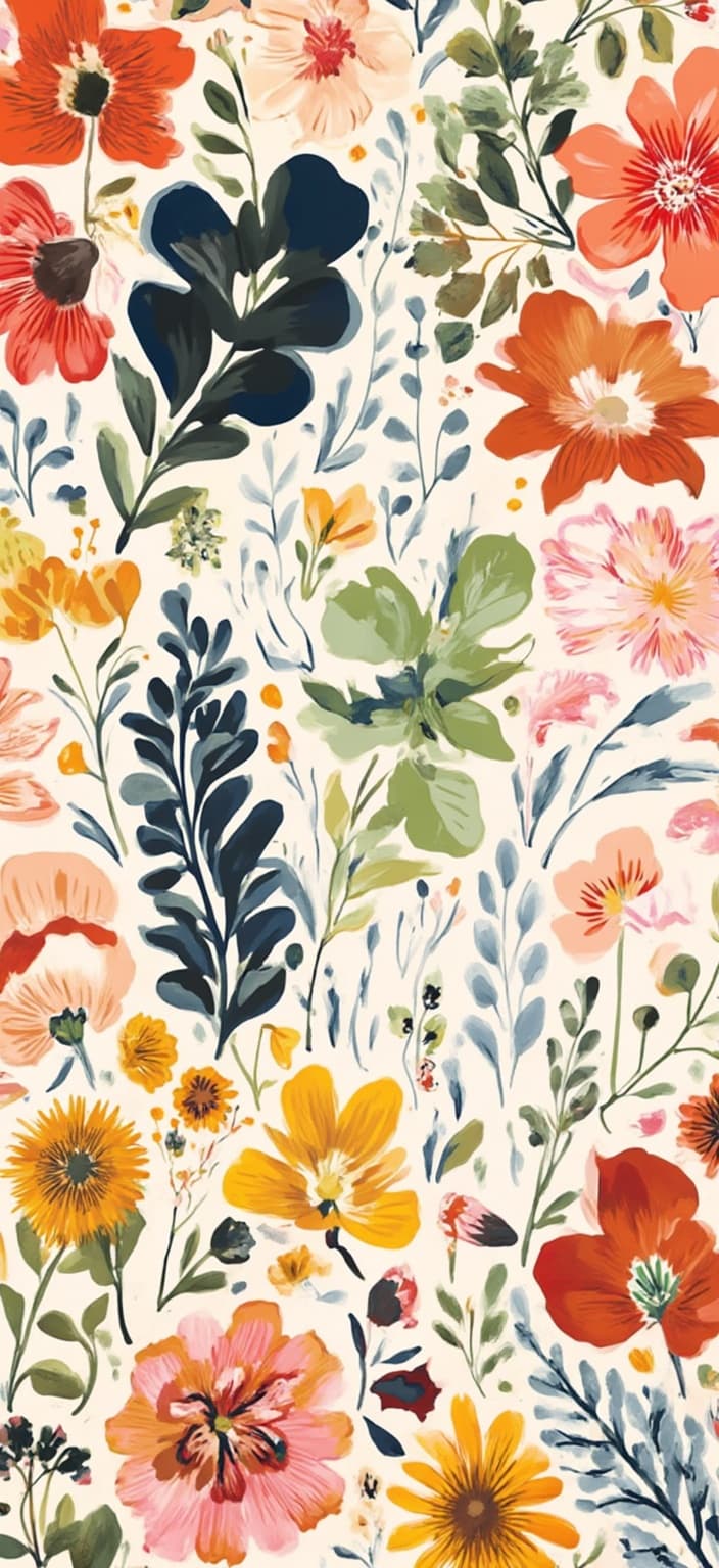 colorful_illustration, Enriched prompt: A vibrant and colorful illustration of a Lily of the Valley bouquet, exuding a botanical boho minimalist charm, serves as the centerpiece of this digital wallpaper. The hand-drawn feel brings a playful and dynamic energy to the composition, drawing inspiration from Scandinavian folk art and mid-century botanical prints. Organic shapes and intricately arranged floral elements create a free-flowing harmony across the canvas. The background is a tapestry of graceful organic shapes, scattered with decorative elements, including swirling motifs, dots, and abstract patterns, which imbue the artwork with depth and movement. Lavish layers of bold colors and luxurious patterns blend seamlessly, enhancing the sense of depth and vitality. The intricate composition, a delightful mix of delicate details and bold shapes, ensures a crisp, clean look, perfect for transforming this piece into a stunning digital wallpaper.