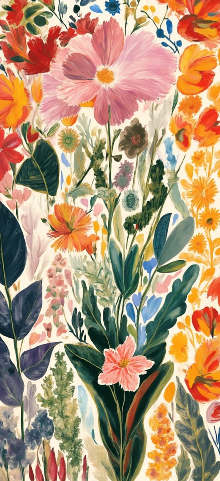 colorful_illustration, Enriched prompt: The painting features a minimalist bouquet of Lily of the Valley, the May Birth Flower, exuding a sense of grace and purity. Captured in a vibrant and colorful illustration, the bouquet has a playful, dynamic, and hand-drawn feel, embodying a vibrant joyfulness. The background is an artful composition of organic shapes and scattered decorative elements, harmoniously interspersed with various leaves and floral motifs. These elements add a natural, free-flowing quality to the piece, enhancing its dynamic appeal.
The intricate composition blends bold organic shapes with delicate details, all executed in a lavish, decorative style. Scattered ornamental elements such as dots, swirls, and abstract motifs enrich the canvas, creating a luxurious layering of colors and patterns that imbue a sense of depth and movement. The radial floral patterns and the organic shapes, reminiscent of Scandinavian folk art and mid-century botanical prints, weave together to create a harmonious, hand-drawn aesthetic.
The artwork is meticulously centered to ensure a crisp, clean look, making it perfect for a digital-wallpaper. This careful composition allows the painting to serve as an eye-catching piece, drawing the viewer into its vivid, nature-inspired world.