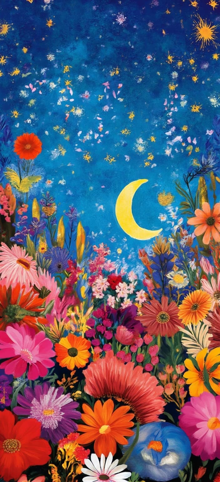 colorful_illustration, Create a digital wallpaper for a laptop inspired by Sailor Moon, capturing her essence in a vibrant and colorful illustration. The artwork should have a playful and dynamic feel, akin to a hand-drawn masterpiece. Center the image for a crisp, clean look suitable for printing onto digital-wallpaper.
Incorporate the iconic elements of Sailor Moon with an enchanting night sky filled with twinkling stars and a glowing crescent moon, subtly reflecting the magical girl’s spirit. At the forefront, a silhouette of Sailor Moon stands gracefully, her iconic flowing hair and sailor uniform detailed with bold outlines and rich colors.
The background should be decorated with organic shapes and scattered decorative elements, such as swirling galaxies and shooting stars, seamlessly blended with delicate details. Various leaves and floral elements are arranged harmoniously across the canvas, adding a natural, free-flowing quality to the design.
The lavish, decorative style infuses the composition with vibrant layers, featuring intricate patterns of ornamental elements like dots, swirls, and abstract motifs. The luxurious layering of colors and patterns creates a sense of depth and movement, capturing the dreamy and mystical atmosphere of Sailor Moon’s universe.
The organic shapes and radial floral patterns evoke a harmonious, hand-drawn feel, reminiscent of Scandinavian folk art and mid-century botanical prints, offering a fresh and whimsical take on this classic anime inspiration.