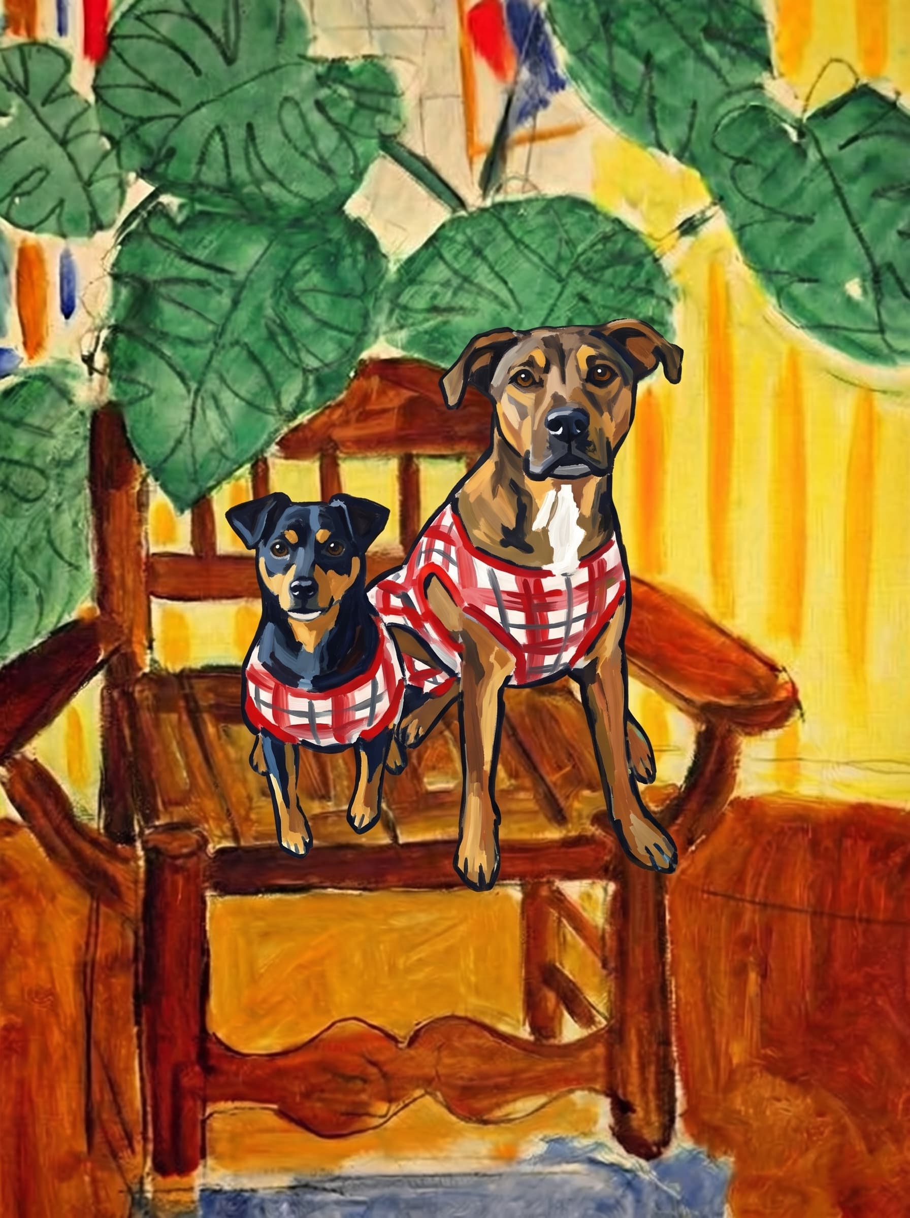 Dog Wall Art — custom impressionist pet portrait example — 4