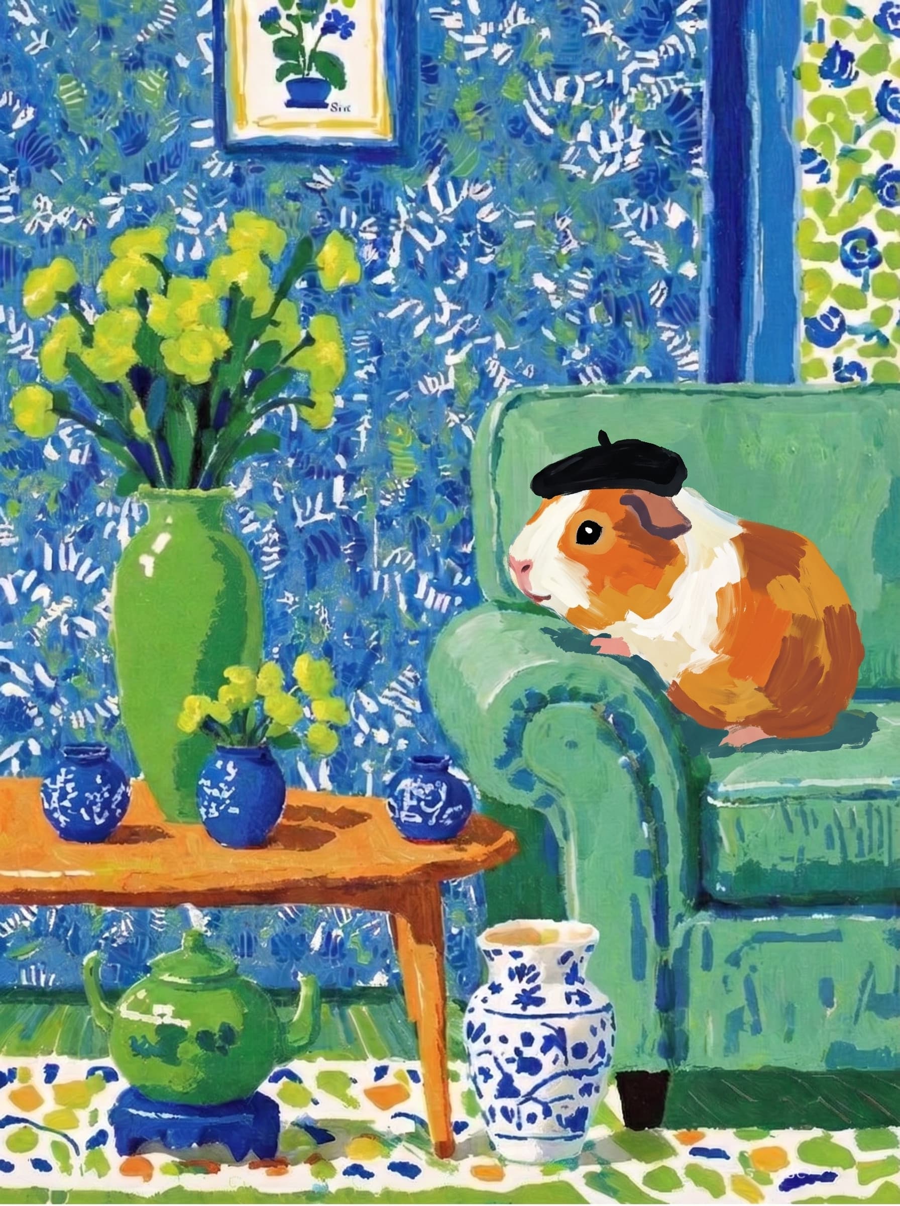 Impressionist Wall Decor — custom impressionist pet portrait example — 1