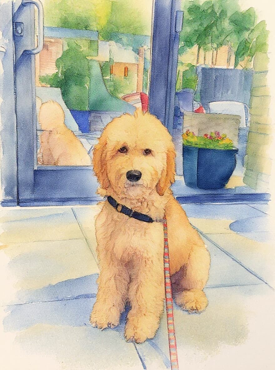 Transform image to watercolor art style