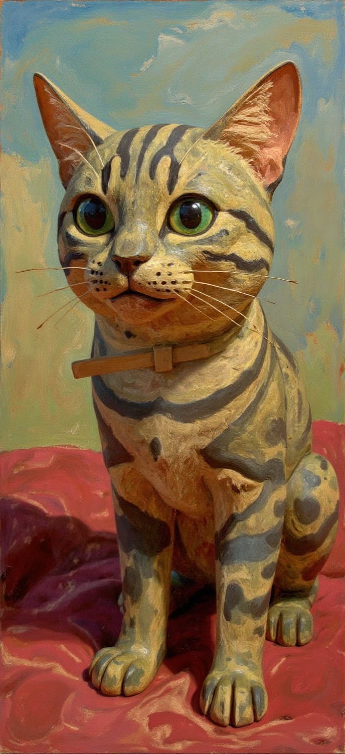 Transform image to sculpture art style