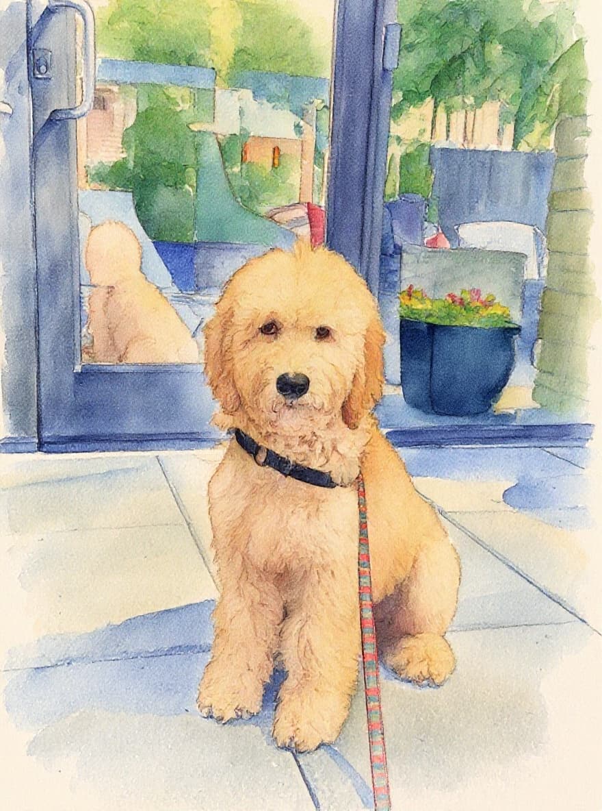 Transform image to watercolor art style