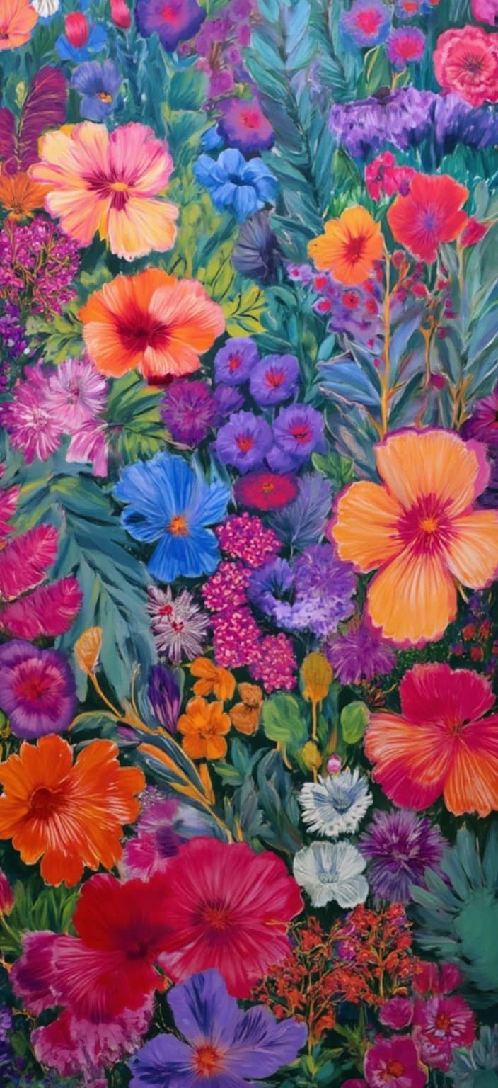 colorful_illustration, In this mesmerizing digital wallpaper, an astronaut gracefully stands amidst a lush, alien garden on an otherworldly planet. The scene is a vibrant symphony of color and life, enveloping the viewer in a sense of wonder and exploration. The astronaut, clad in a gleaming space suit, is the central figure, surrounded by an enchanting array of extraterrestrial flora. The plants, a kaleidoscope of bold, organic shapes, boast flowers in a riot of colors, from vivid reds and oranges to deep purples and blues, each petal intricately detailed to capture the essence of otherworldly beauty.
The background of the painting draws heavily from a dynamic, vibrant illustration style, with playful, hand-drawn elements. It's adorned with organic shapes and scattered decorative motifs that echo the rich diversity of the floral elements. Leaves and vines intertwine harmoniously, creating a natural, free-flowing tapestry that adds depth and movement to the composition.
This lavish, decorative style is further enhanced by intricate compositions of bold shapes and delicate details. Scattered ornamental elements like dots, swirls, and abstract motifs add layers of intrigue, inviting the viewer to delve deeper into the scene. The colors and patterns are luxuriously layered, giving the painting a sense of both depth and motion.
The harmonious, hand-drawn feel is reminiscent of Scandinavian folk art and mid-century botanical prints, with its radial floral patterns and sumptuous use of color. This enchanting blend of styles transforms the wallpaper into a work of art that's not only a window into a fantastical world but also a visually striking centerpiece suitable for any digital display.