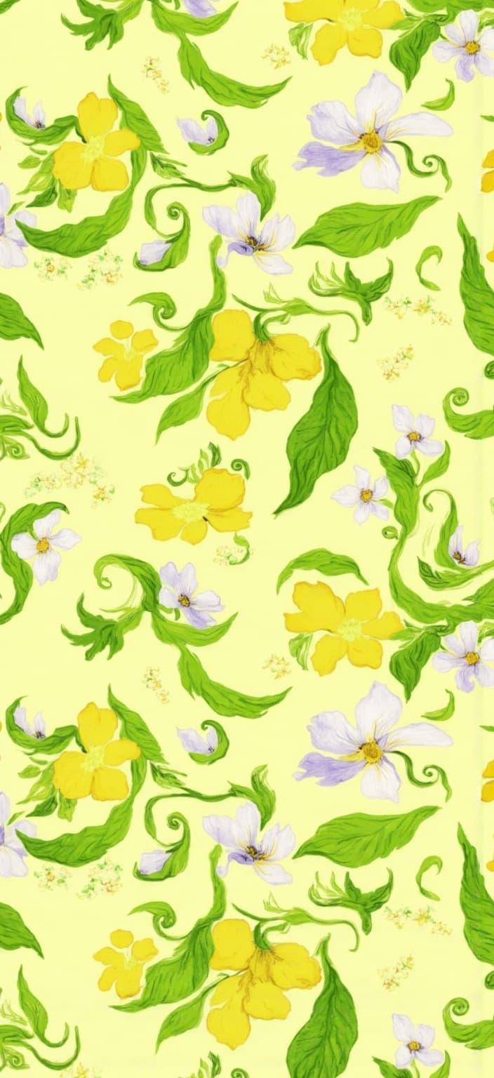 van_gogh, Create a vibrant and dynamic digital wallpaper featuring watercolor lemons and delicate blossoms set against a soothing pale yellow background. This fresh and cheerful pattern is crafted in a style characterized by intense color and dynamic brushwork, inspired by the vivid and rich colors applied in thick, impasto layers that capture a sense of movement and emotional depth. The composition is both bold and expressive, incorporating complementary color contrasts—such as deep purples and bright yellows—to heighten the visual impact and intensity.
The lemons and blossoms are depicted with energetic and loose brushstrokes, forming swirling, curly patterns that resemble flames, imbuing the image with rhythmic motion and life. This vibrant portrayal is further enhanced by vigorous, linear patterns that weave through the composition, creating a sense of urgency and raw emotion, while maintaining a clean, precise alignment suitable for a crisp print on digital wallpaper. The overall effect is both deeply personal and universally compelling, transforming any space with its lively and dynamic presence.