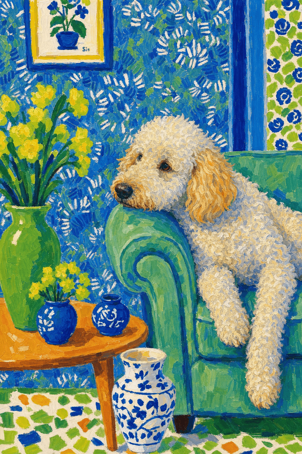 Goldendoodle custom portrait art — 3