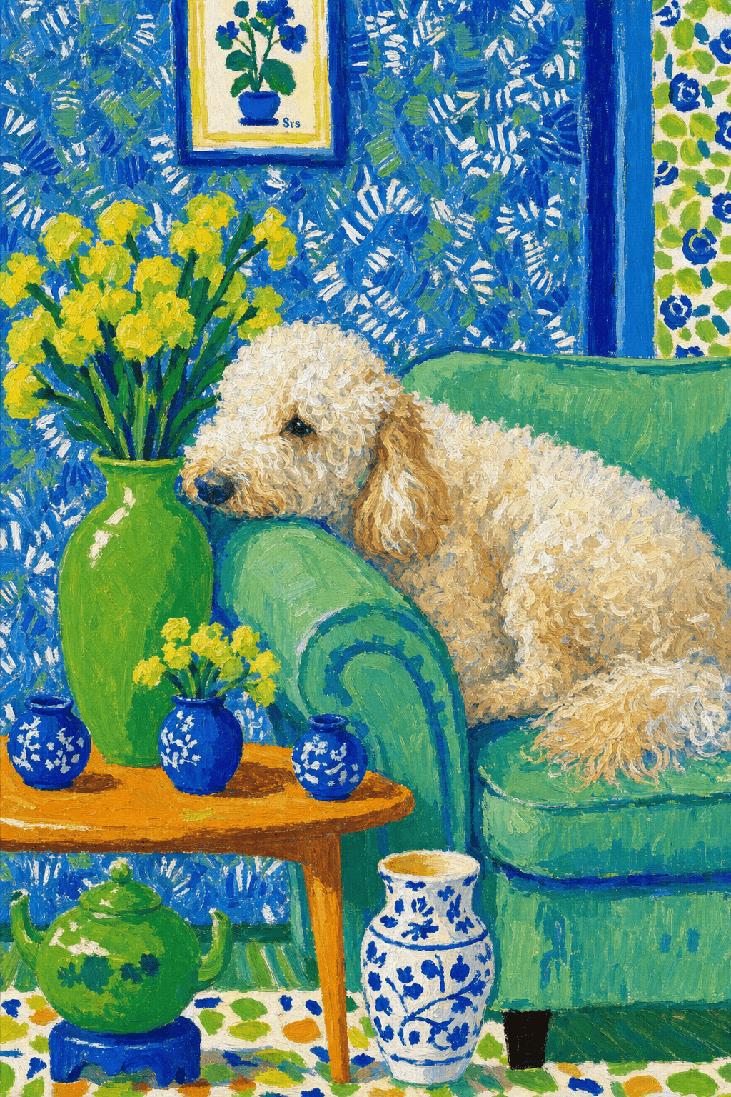 Dog Wall Art — custom impressionist pet portrait example — 22
