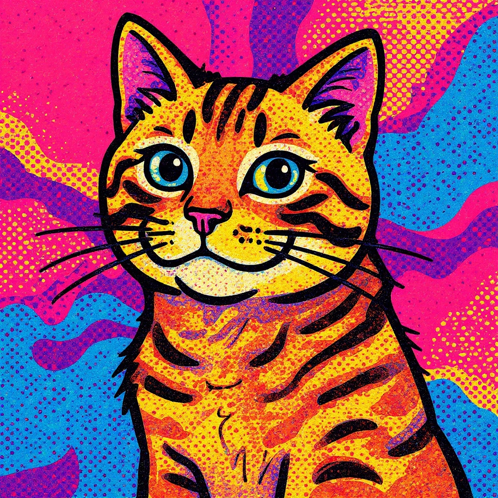 Pop art portrait from photo, bold graphic colors inspired by Andy Warhol style portrait art, photo to art, turn photo into painting