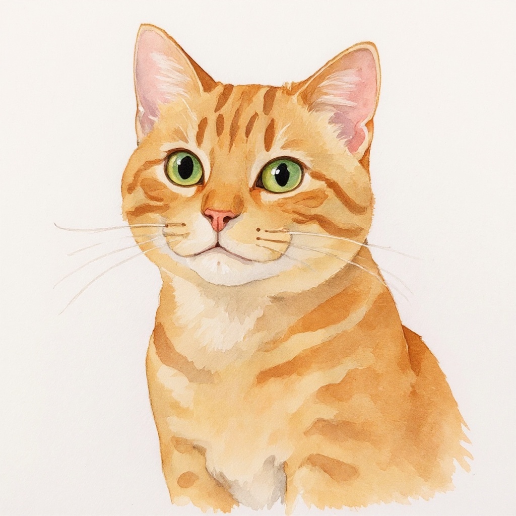 Watercolor portrait artwork, soft edges and luminous washes, created from photo portrait art, photo to art, turn photo into painting